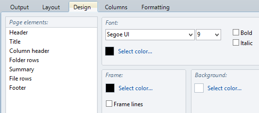 Formatting page elements